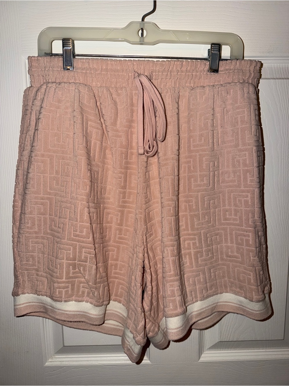 Fashion Nova Blush Pink Textured Athletic Shorts